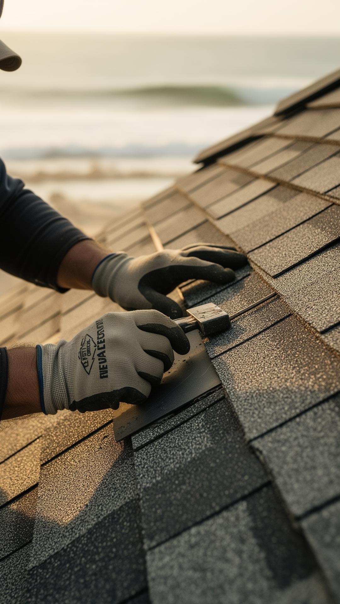 Close-up of architectural shingle installation representative of the work Lappin Roofing performs